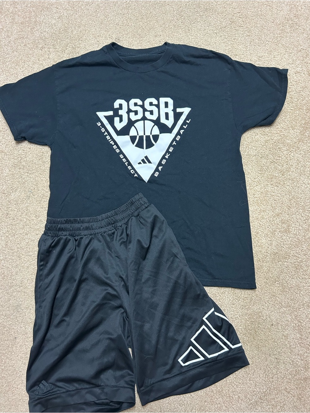 adidas Black Athletic Shorts with Elastic Waist